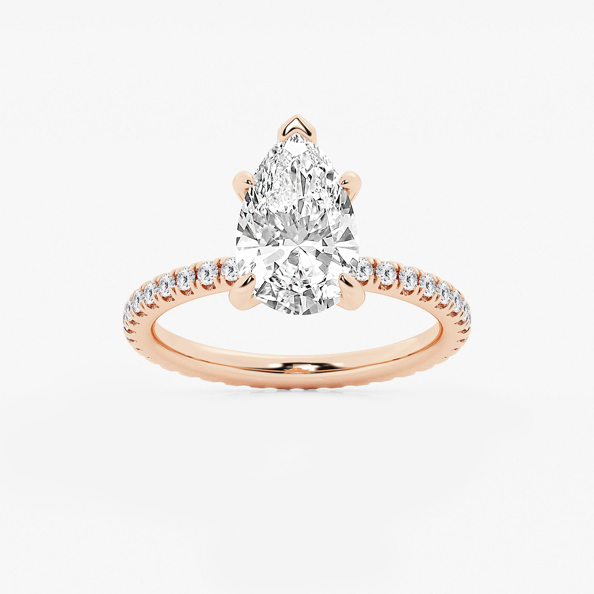 9 ctw Pear Lab Grown Diamond Eternity Engagement Ring