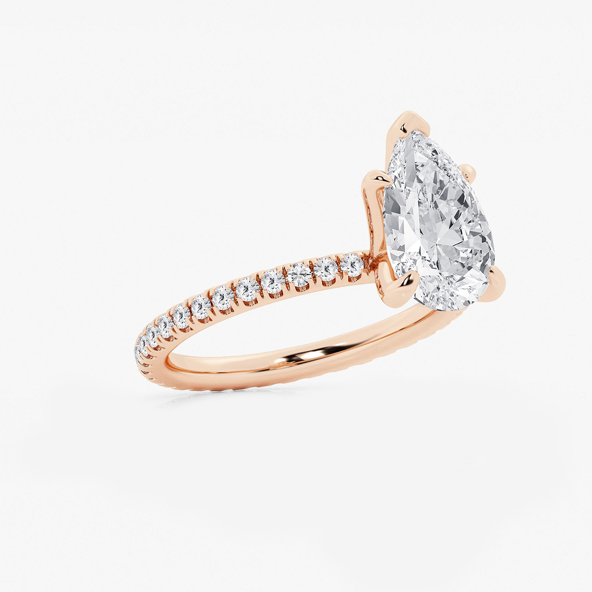 Additional Image 1 for  9 ctw Pear Lab Grown Diamond Eternity Engagement Ring
