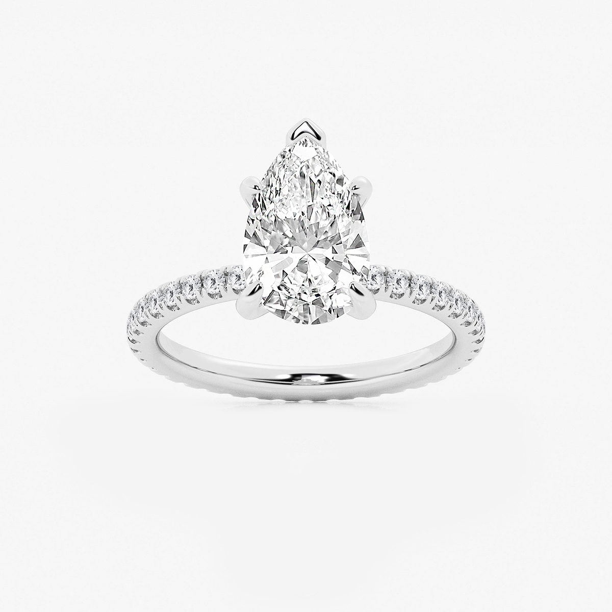9 ctw Pear Lab Grown Diamond Eternity Engagement Ring