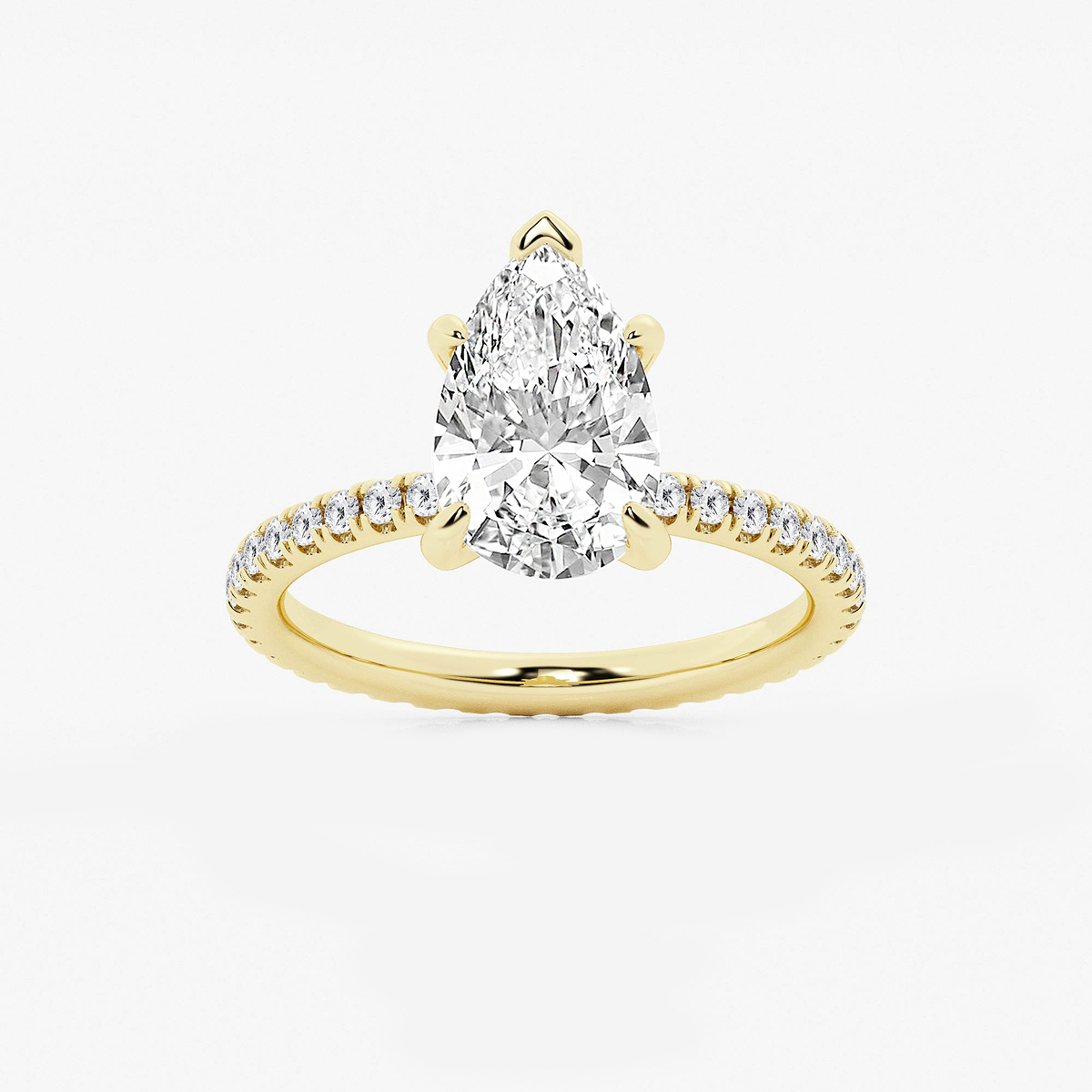 7 ctw Pear Lab Grown Diamond Eternity Engagement Ring