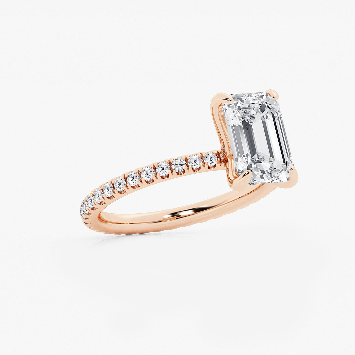 Additional Image 1 for  7 ctw Emerald Lab Grown Diamond Eternity Engagement Ring