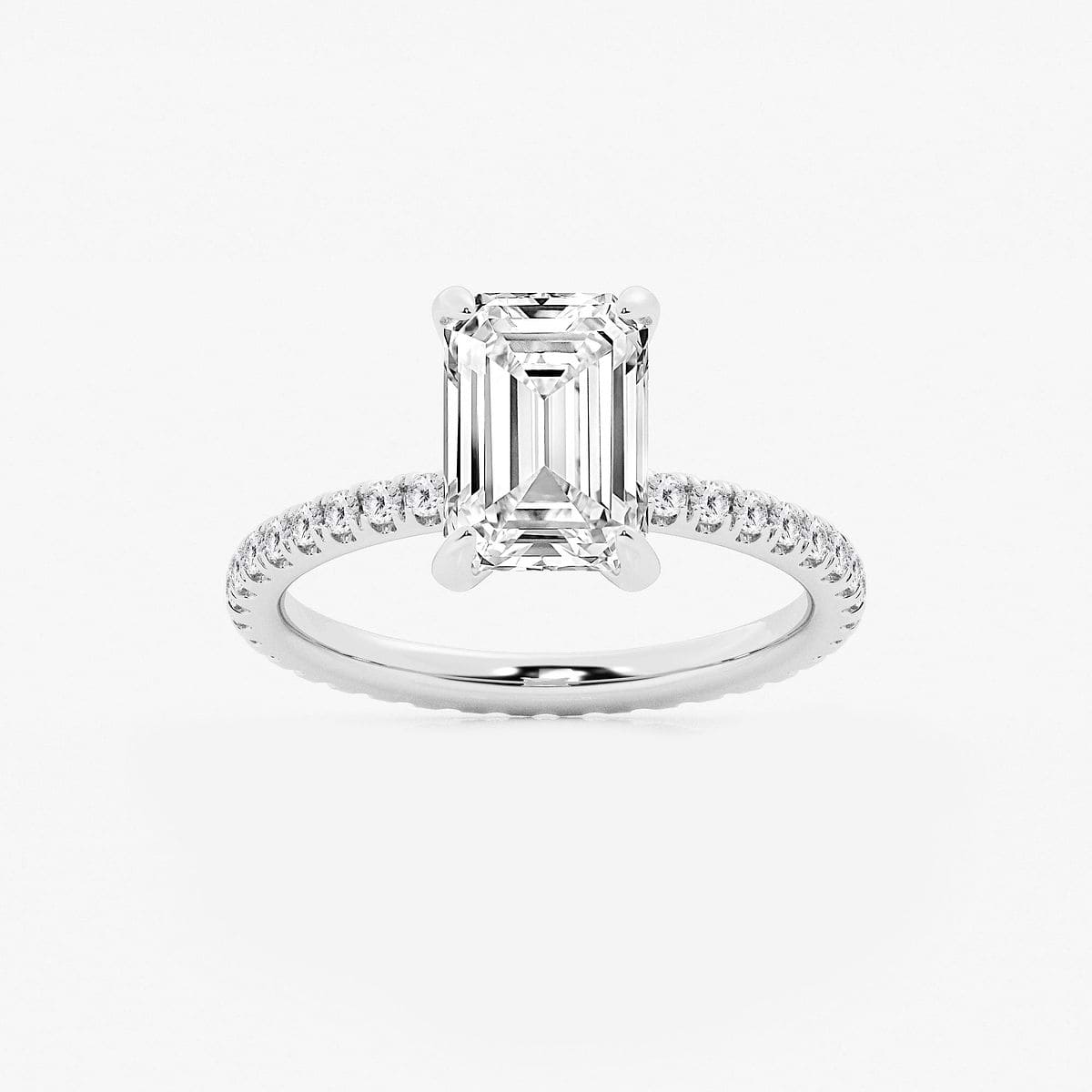 9 ctw Emerald Lab Grown Diamond Eternity Engagement Ring