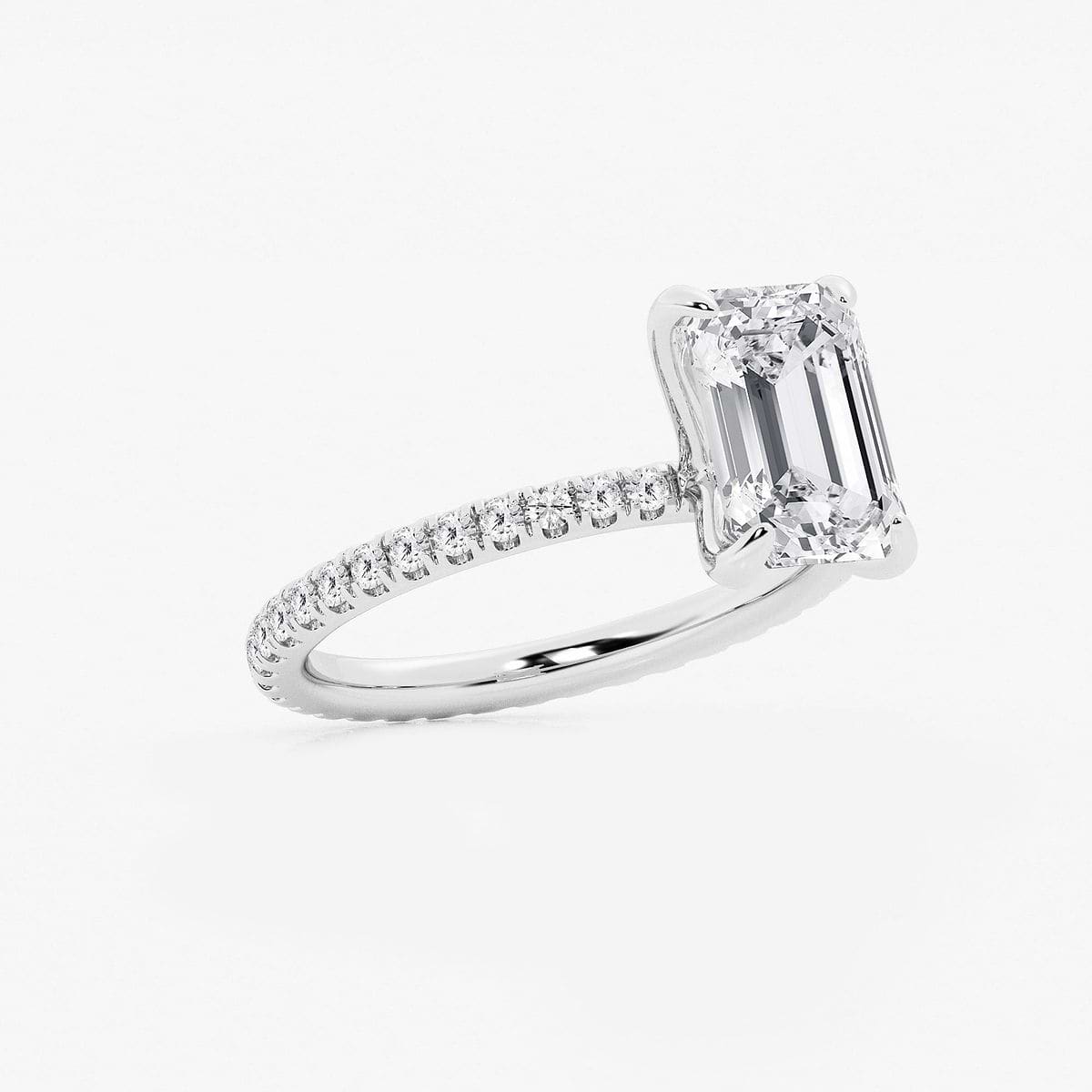 Additional Image 1 for  9 ctw Emerald Lab Grown Diamond Eternity Engagement Ring