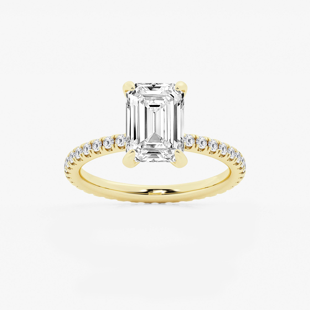 5 3/4 ctw Emerald Lab Grown Diamond Eternity Engagement Ring