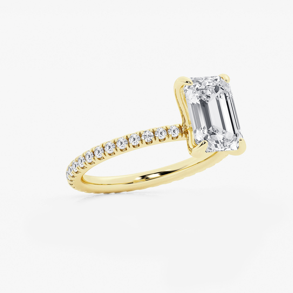 Additional Image 1 for  5 3/4 ctw Emerald Lab Grown Diamond Eternity Engagement Ring