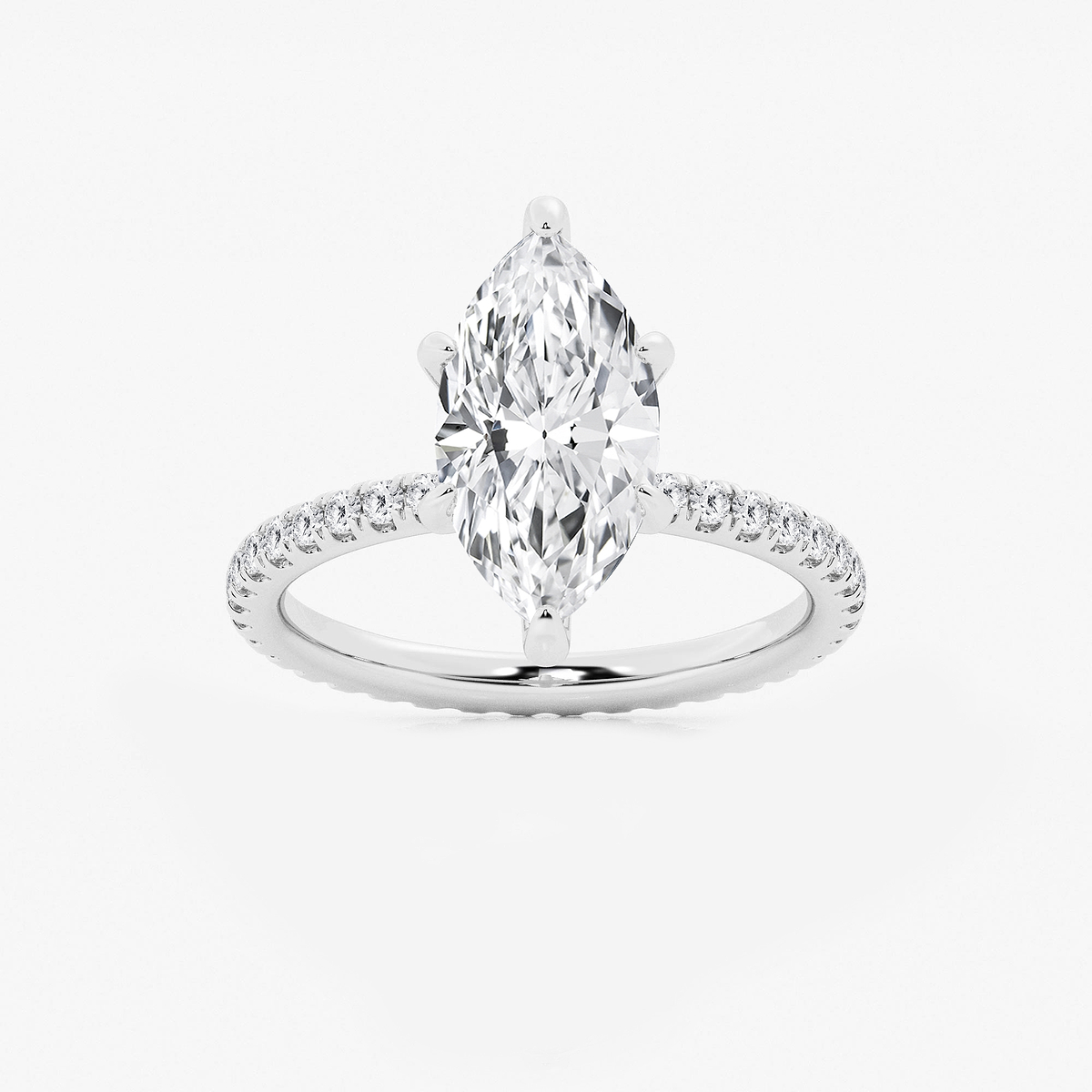7 ctw Marquise Lab Grown Diamond Eternity Engagement Ring