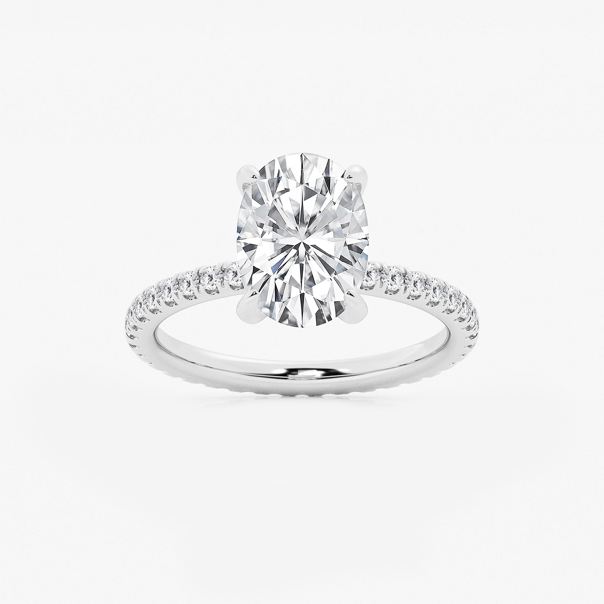 4 3/4 ctw Oval Lab Grown Diamond Eternity Engagement Ring