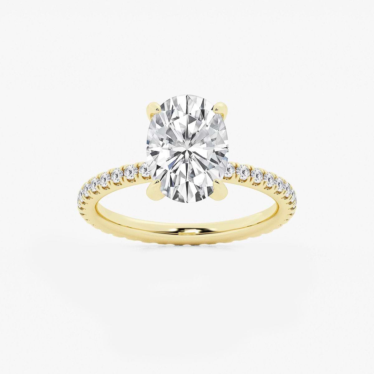 3 1/2 ctw Oval Lab Grown Diamond Eternity Engagement Ring