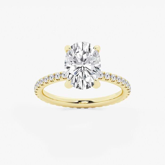 3 1/2 ctw Oval Lab Grown Diamond Eternity Engagement Ring