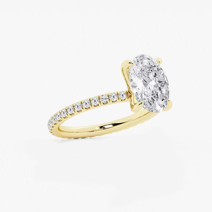 3 1/2 ctw Oval Lab Grown Diamond Eternity Engagement Ring
