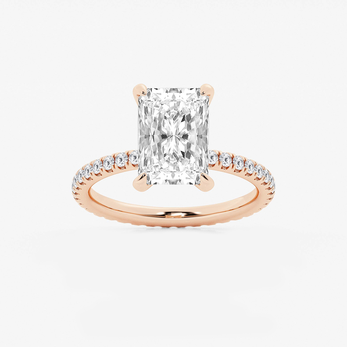 4 3/4 ctw Radiant Lab Grown Diamond Eternity Engagement Ring