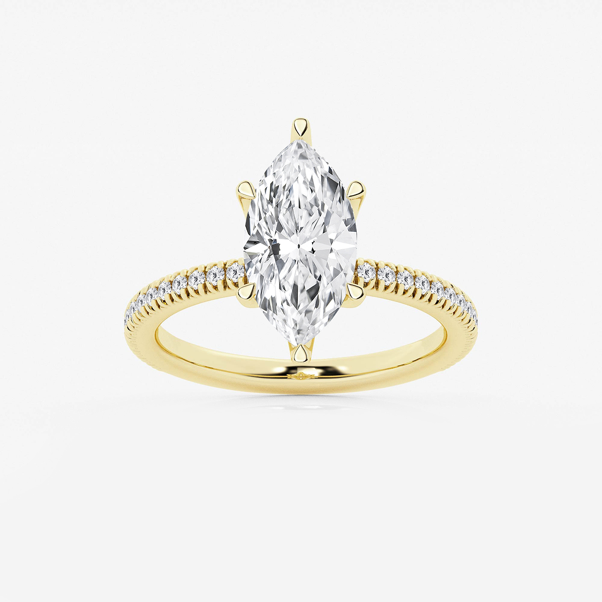 Addison 3/4 ctw Marquise Lab Grown Diamond Scalloped classic