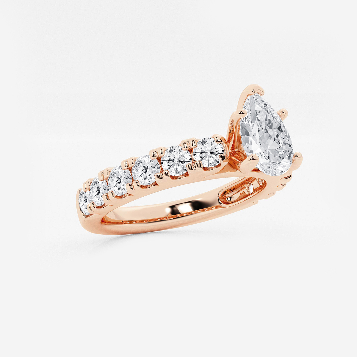 Additional Image 1 for  2 ctw Pear Lab Grown Diamond Engagement Ring with Split Prong Side Accents