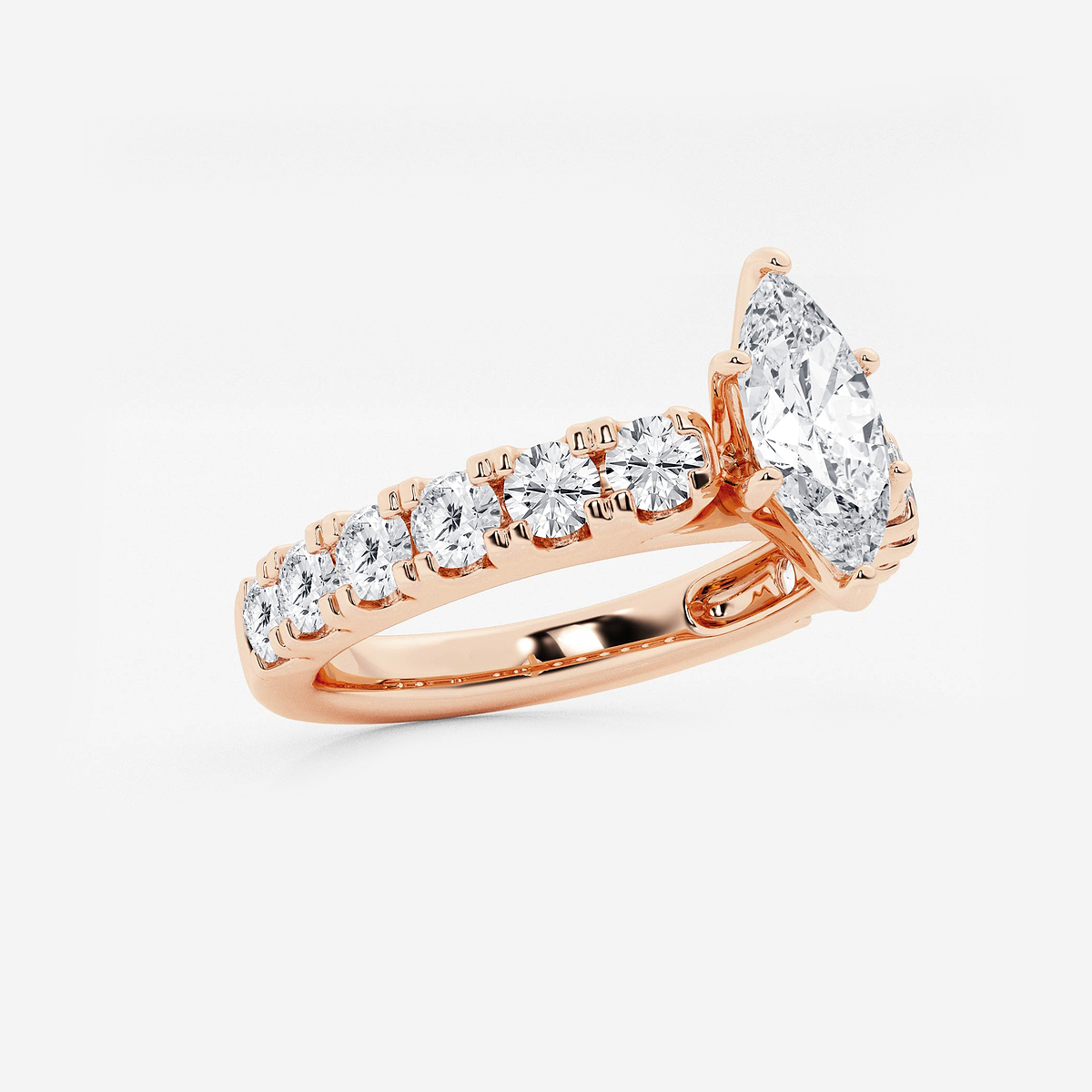 Additional Image 1 for  2 ctw Marquise Lab Grown Diamond Engagement Ring with Split Prong Side Accents