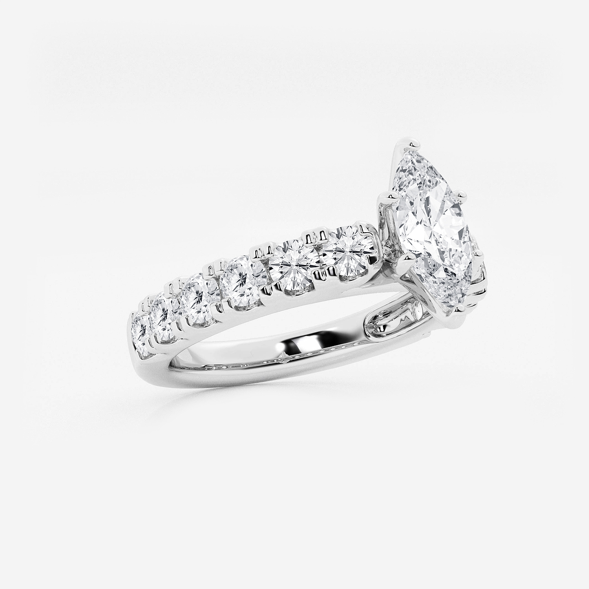 Additional Image 1 for  2 ctw Marquise Lab Grown Diamond Engagement Ring with Split Prong Side Accents