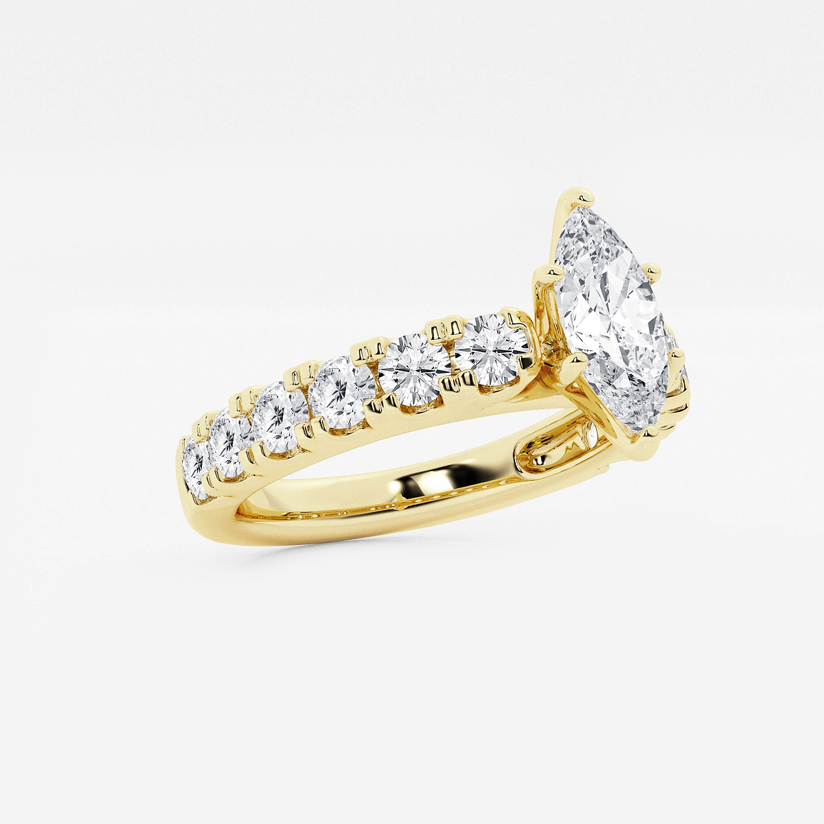 Additional Image 1 for  2 ctw Marquise Lab Grown Diamond Engagement Ring with Split Prong Side Accents