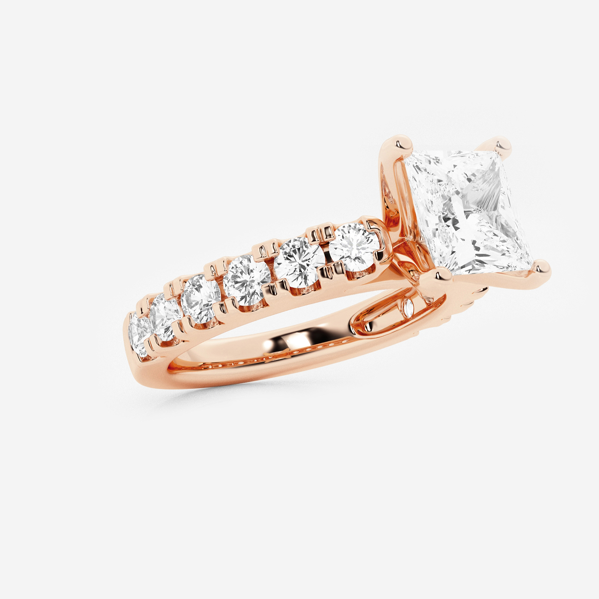 Additional Image 1 for  2 1/2 ctw Princess Lab Grown Diamond Engagement Ring with Split Prong Side Accents