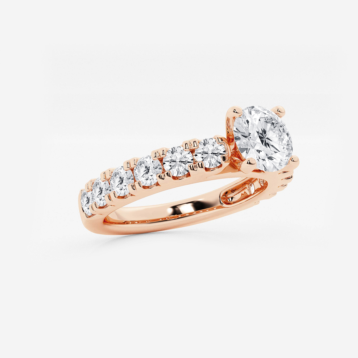 Additional Image 1 for  2 ctw Round Lab Grown Diamond Engagement Ring with Split Prong Side Accents