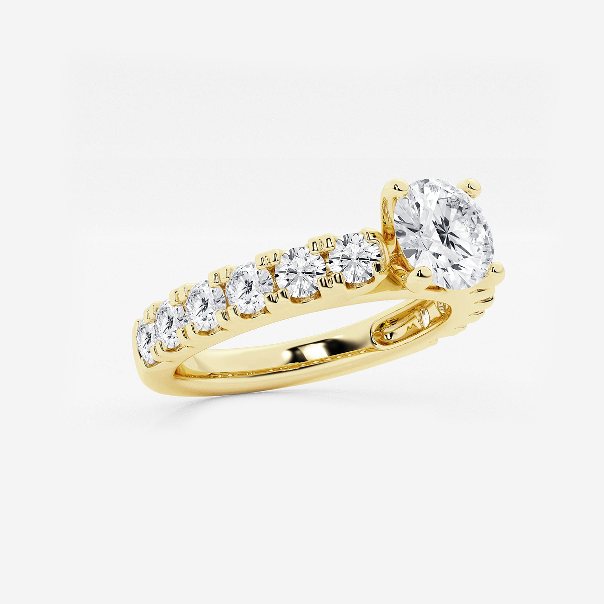 Additional Image 1 for  2 ctw Round Lab Grown Diamond Engagement Ring with Split Prong Side Accents