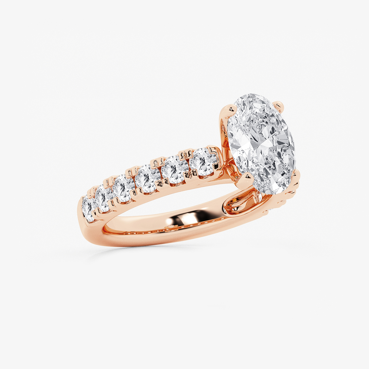 Additional Image 1 for  3 1/2 ctw Oval Lab Grown Diamond Engagement Ring with Split Prong Side Accents