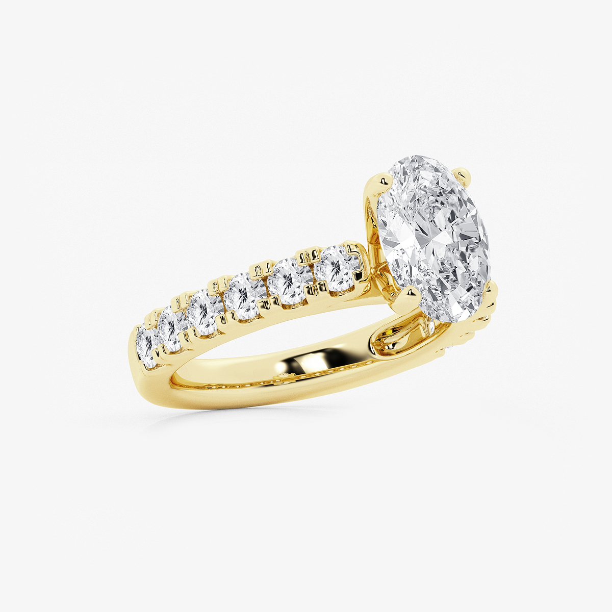 Additional Image 1 for  3 1/2 ctw Oval Lab Grown Diamond Engagement Ring with Split Prong Side Accents