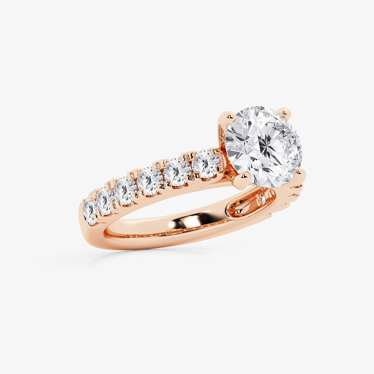 Additional Image 1 for  3 1/2 ctw Round Lab Grown Diamond Engagement Ring with Split Prong Side Accents
