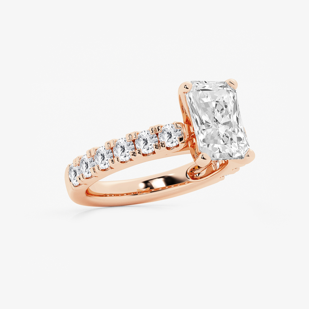 Additional Image 1 for  3 1/2 ctw Radiant Lab Grown Diamond Engagement Ring with Split Prong Side Accents