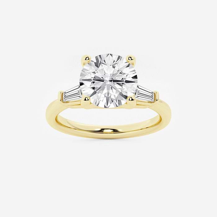 4 2/3 ctw Old Mine Cut Lab Grown Diamond Solitaire Engagement Ring with Side Accents 14K White Gold, F, VS2