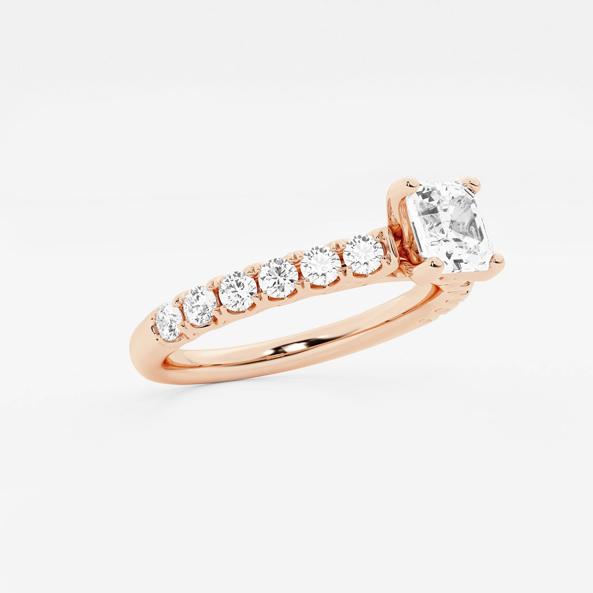 Additional Image 1 for  1 1/2 ctw Asscher Lab Grown Diamond Royal Crown Engagement Ring