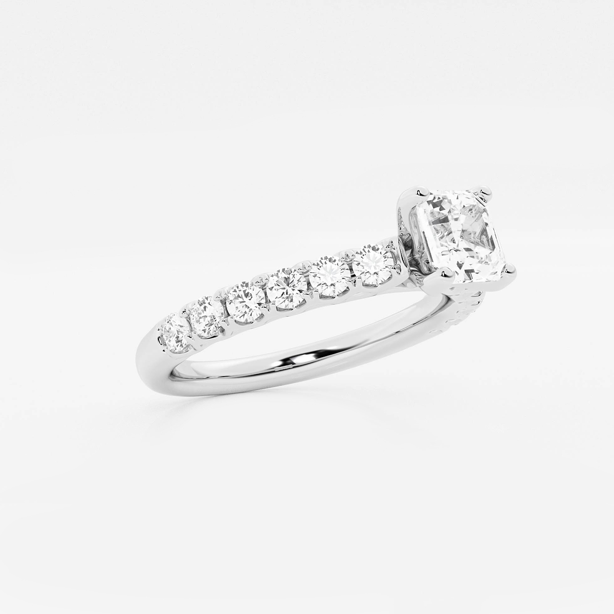 Additional Image 1 for  1 1/2 ctw Asscher Lab Grown Diamond Royal Crown Engagement Ring