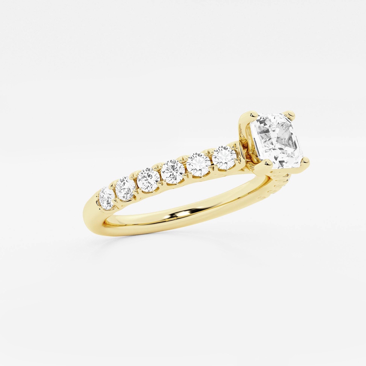 Additional Image 1 for  1 1/2 ctw Asscher Lab Grown Diamond Royal Crown Engagement Ring