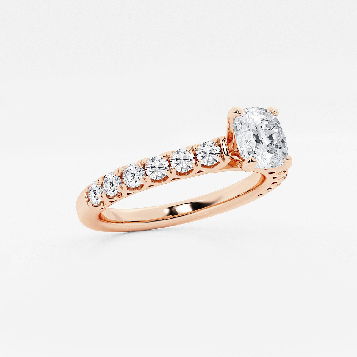 Additional Image 1 for  1 1/2 ctw Cushion Lab Grown Diamond Royal Crown Engagement Ring