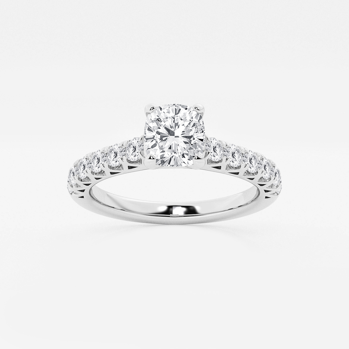 1 1/2 ctw Cushion Lab Grown Diamond Royal Crown Engagement Ring