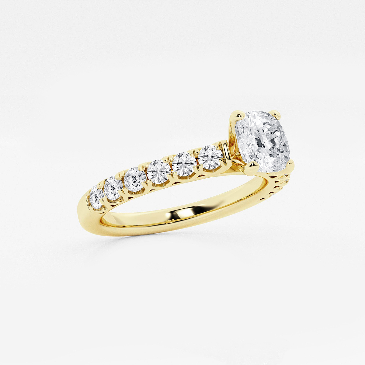 Additional Image 1 for  1 1/2 ctw Cushion Lab Grown Diamond Royal Crown Engagement Ring