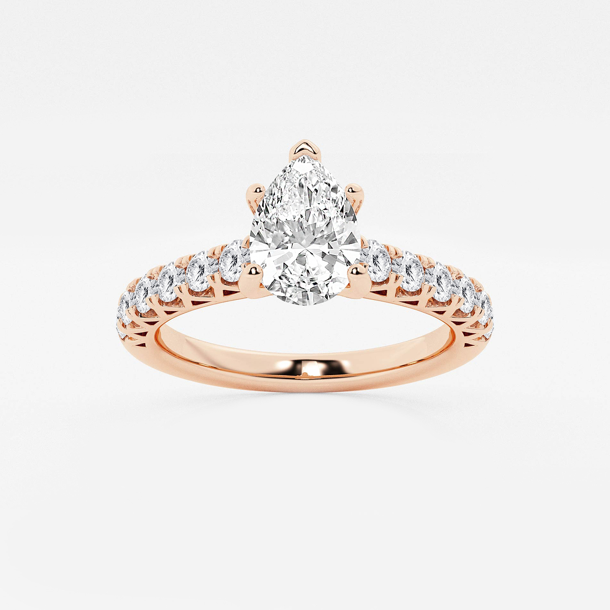 1 1/2 ctw Pear Lab Grown Diamond Royal Crown Engagement Ring