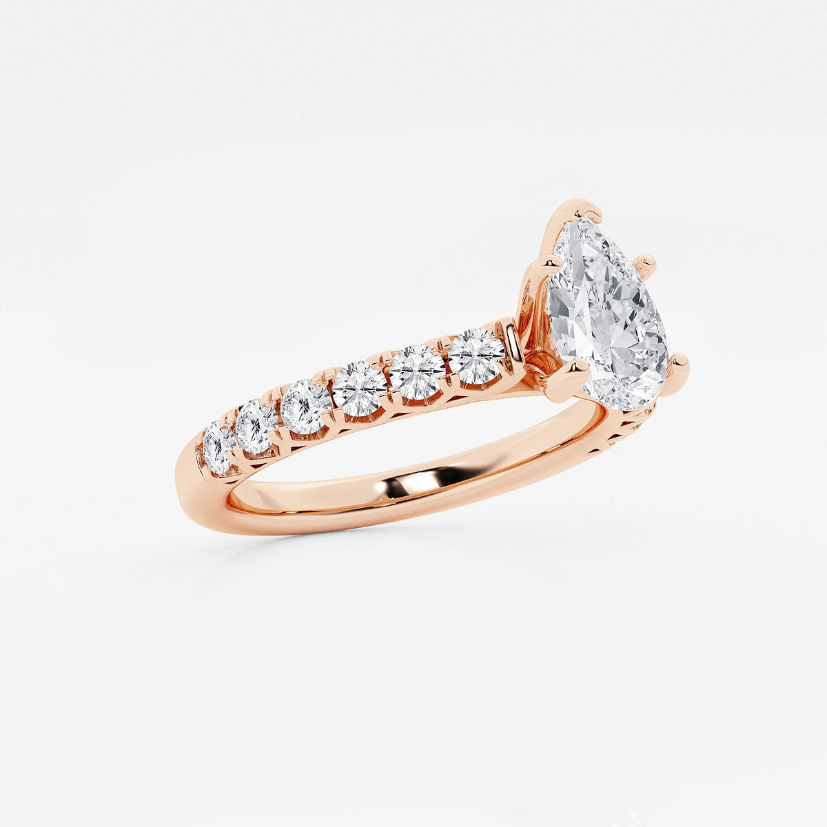 Additional Image 1 for  1 1/2 ctw Pear Lab Grown Diamond Royal Crown Engagement Ring