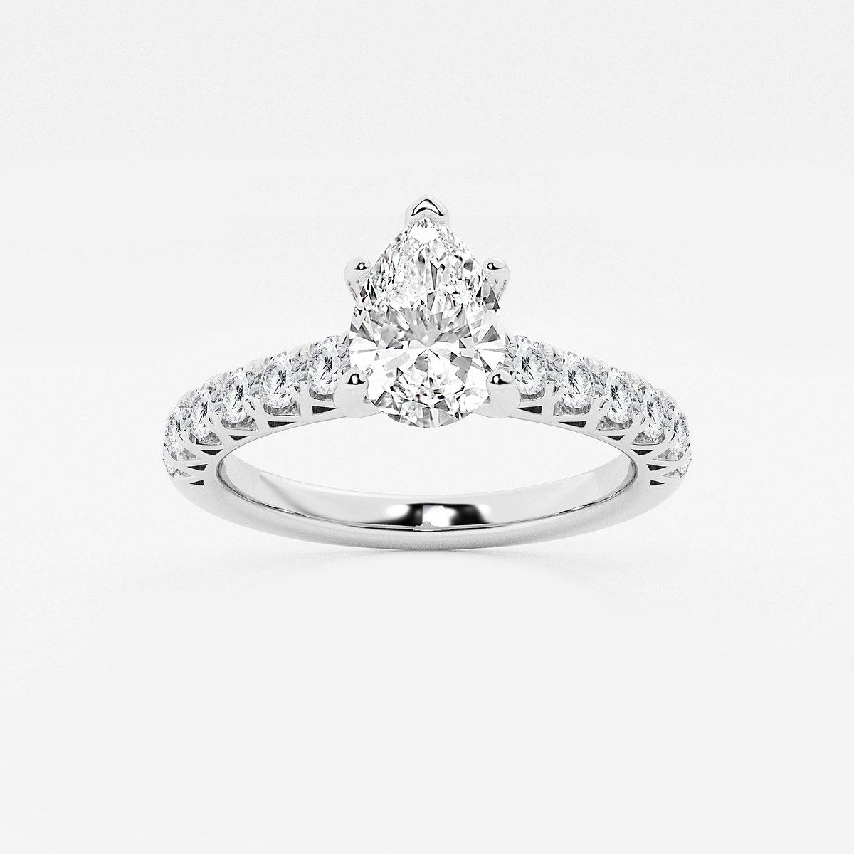 1 1/2 ctw Pear Lab Grown Diamond Royal Crown Engagement Ring