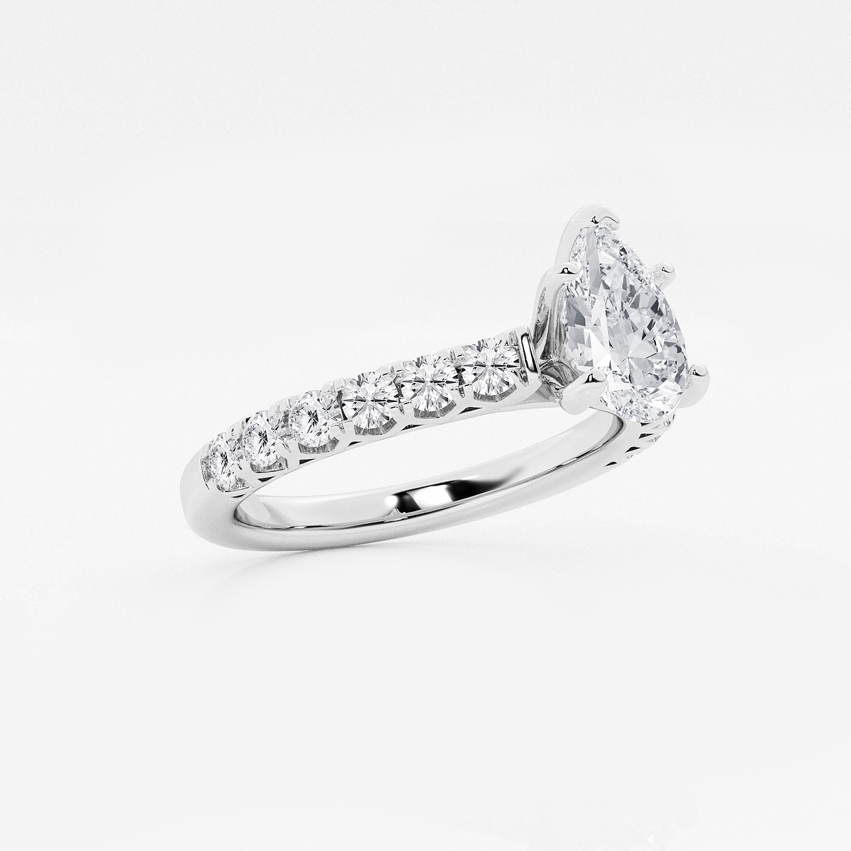Additional Image 1 for  1 1/2 ctw Pear Lab Grown Diamond Royal Crown Engagement Ring