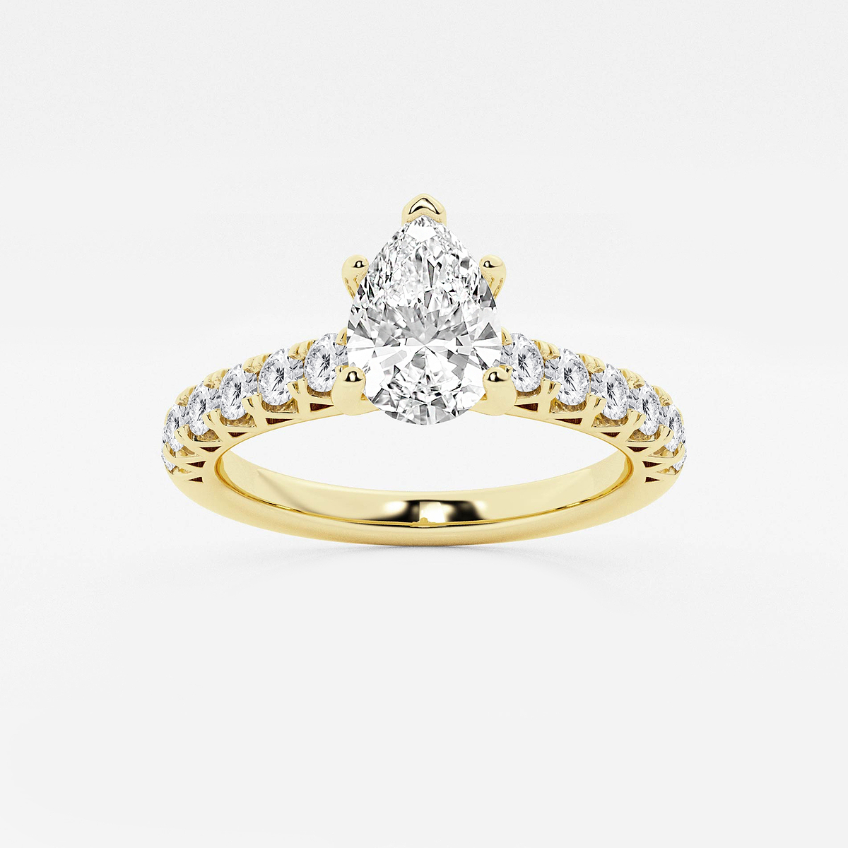 1 1/2 ctw Pear Lab Grown Diamond Royal Crown Engagement Ring