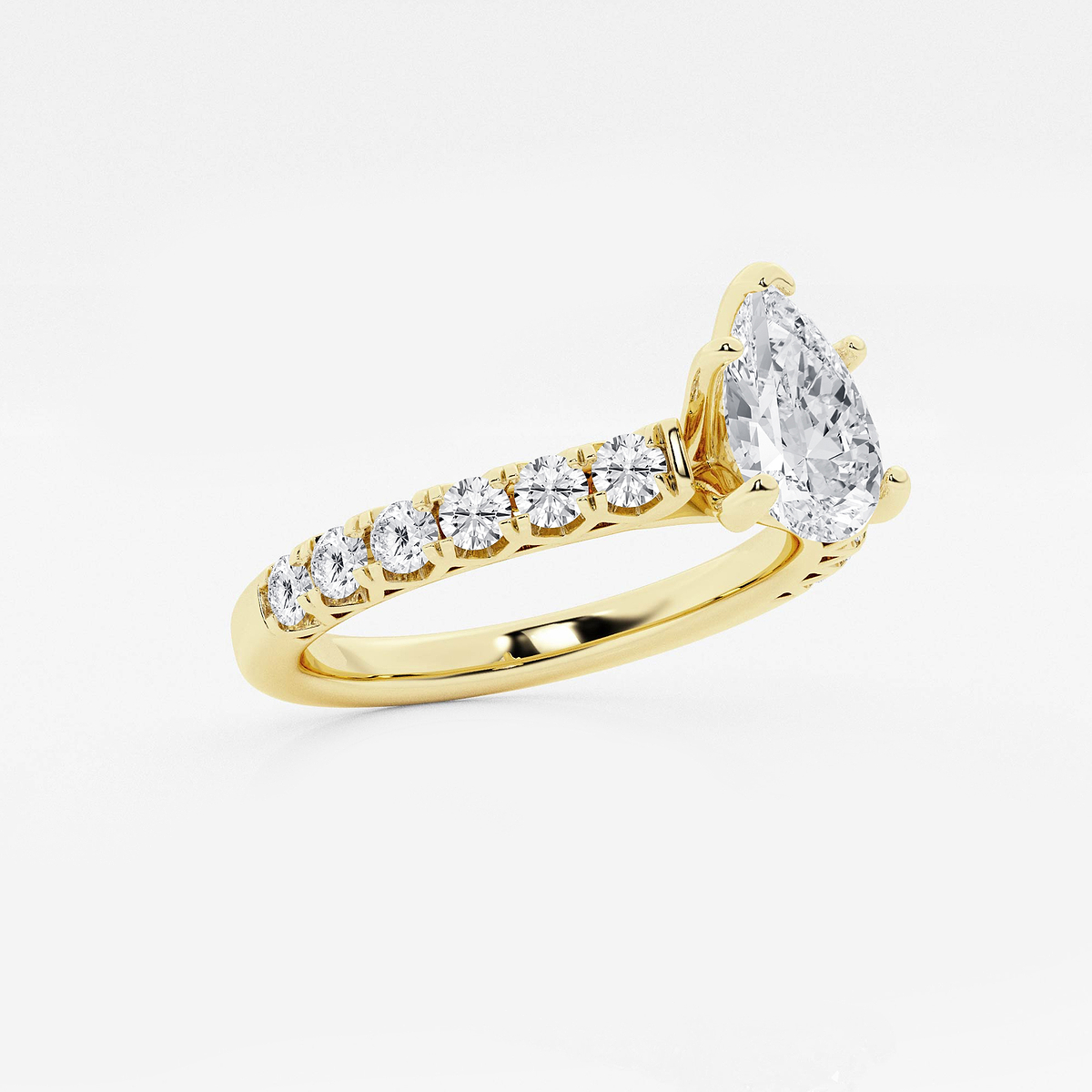 Additional Image 1 for  1 1/2 ctw Pear Lab Grown Diamond Royal Crown Engagement Ring
