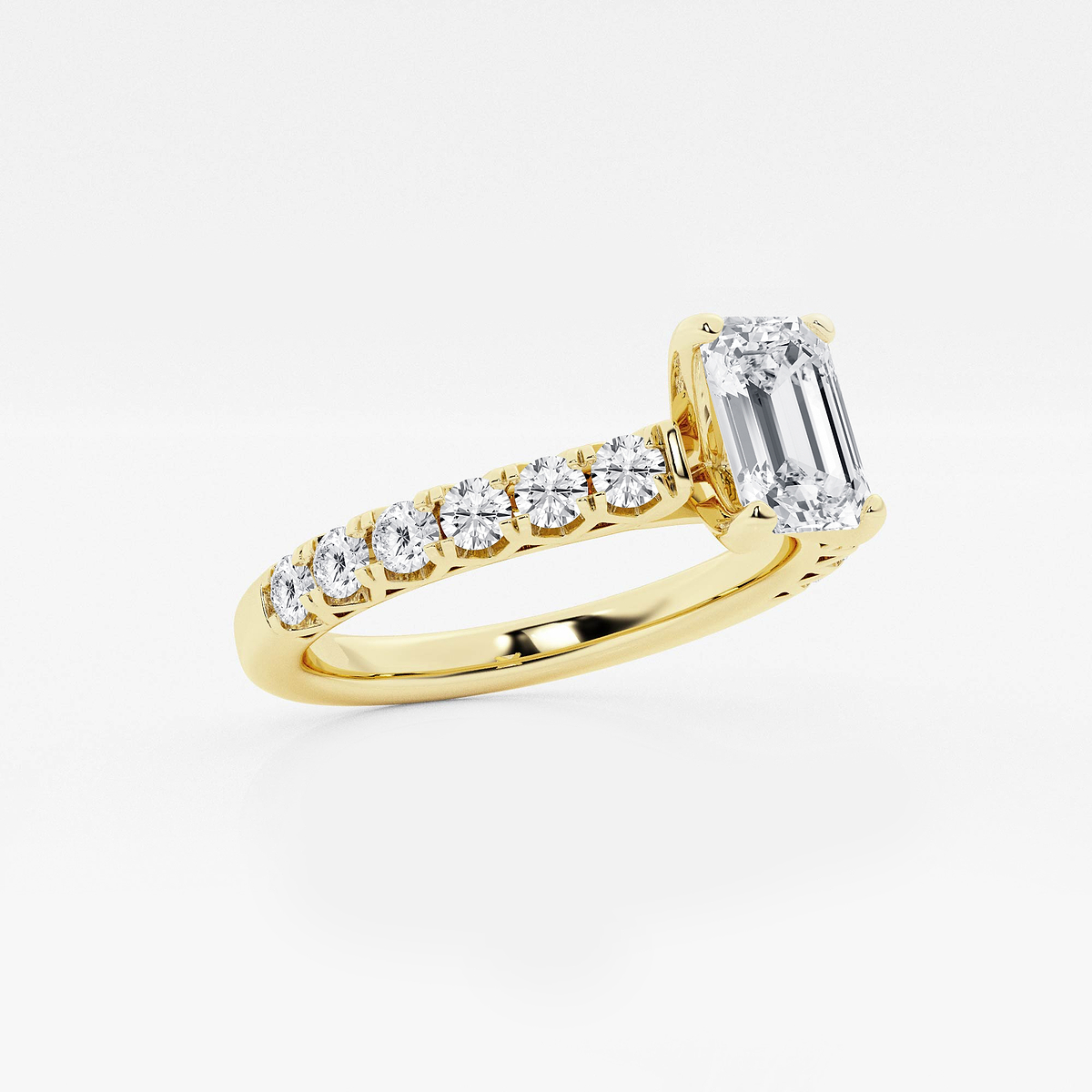 Additional Image 1 for  1 1/2 ctw Emerald Lab Grown Diamond Royal Crown Engagement Ring