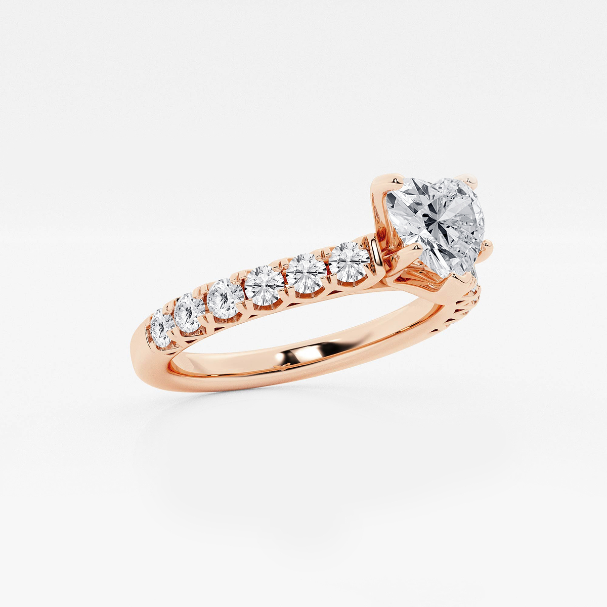 Additional Image 1 for  1 1/2 ctw Heart Lab Grown Diamond Royal Crown Engagement Ring