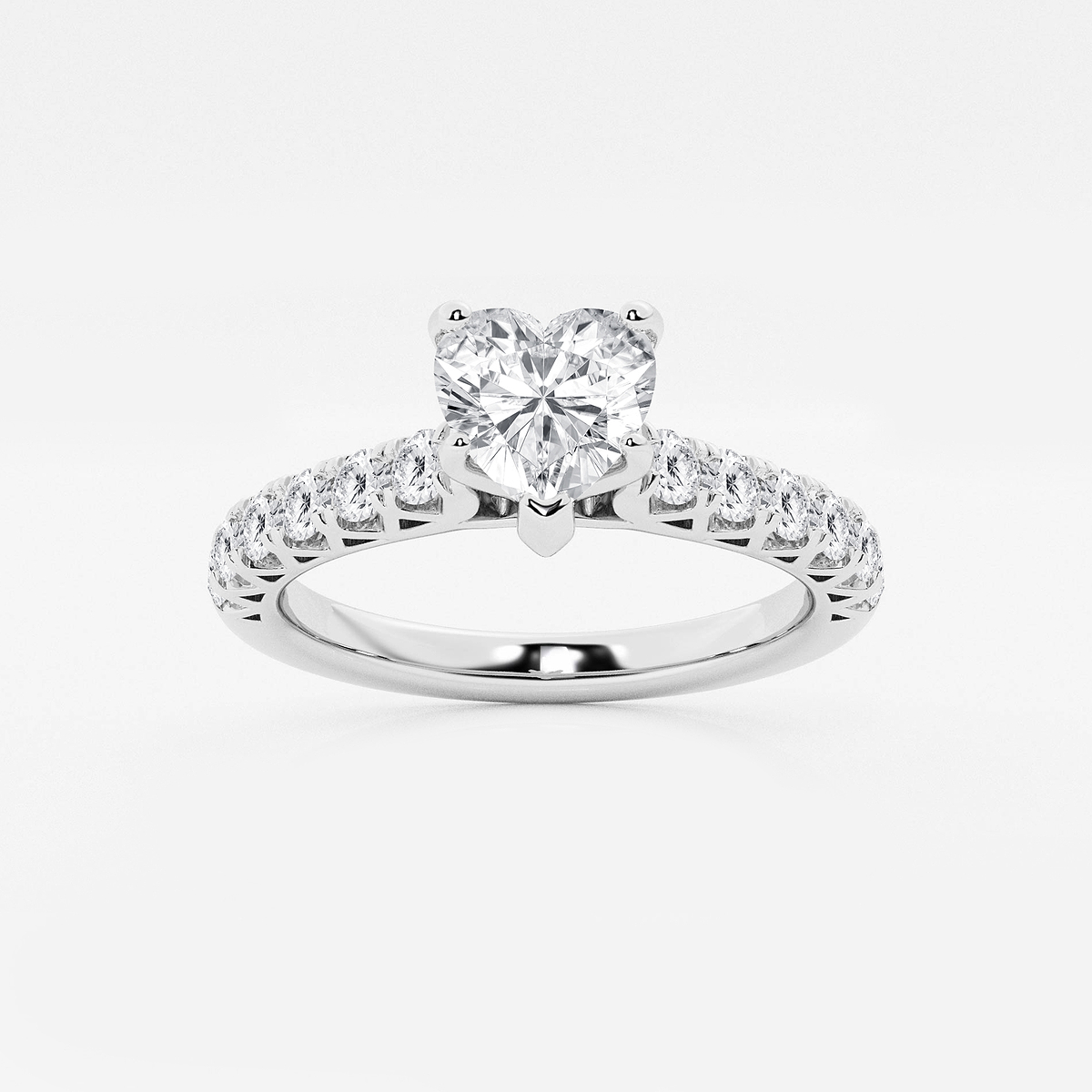 1 1/2 ctw Heart Lab Grown Diamond Royal Crown Engagement Ring