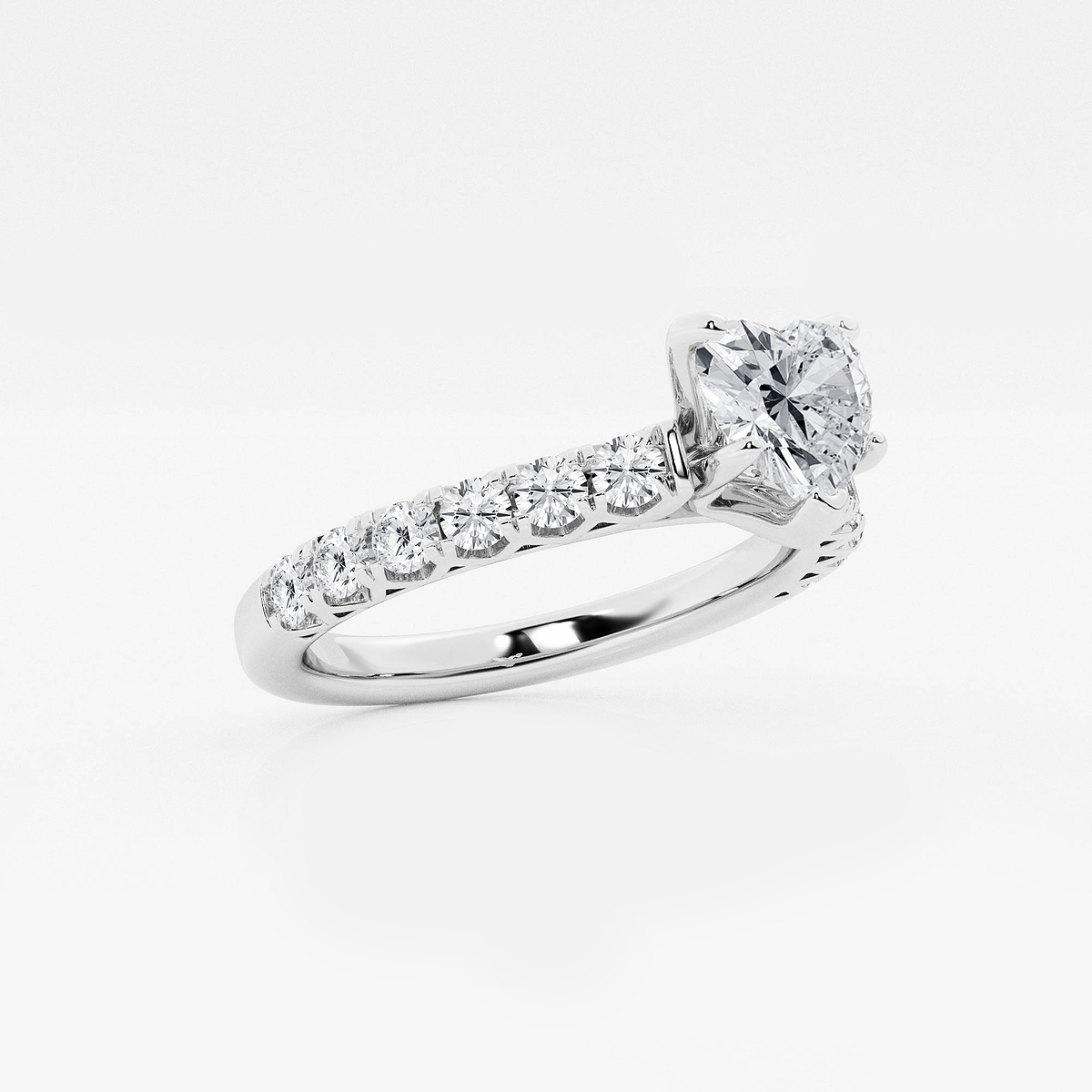 Additional Image 1 for  1 1/2 ctw Heart Lab Grown Diamond Royal Crown Engagement Ring