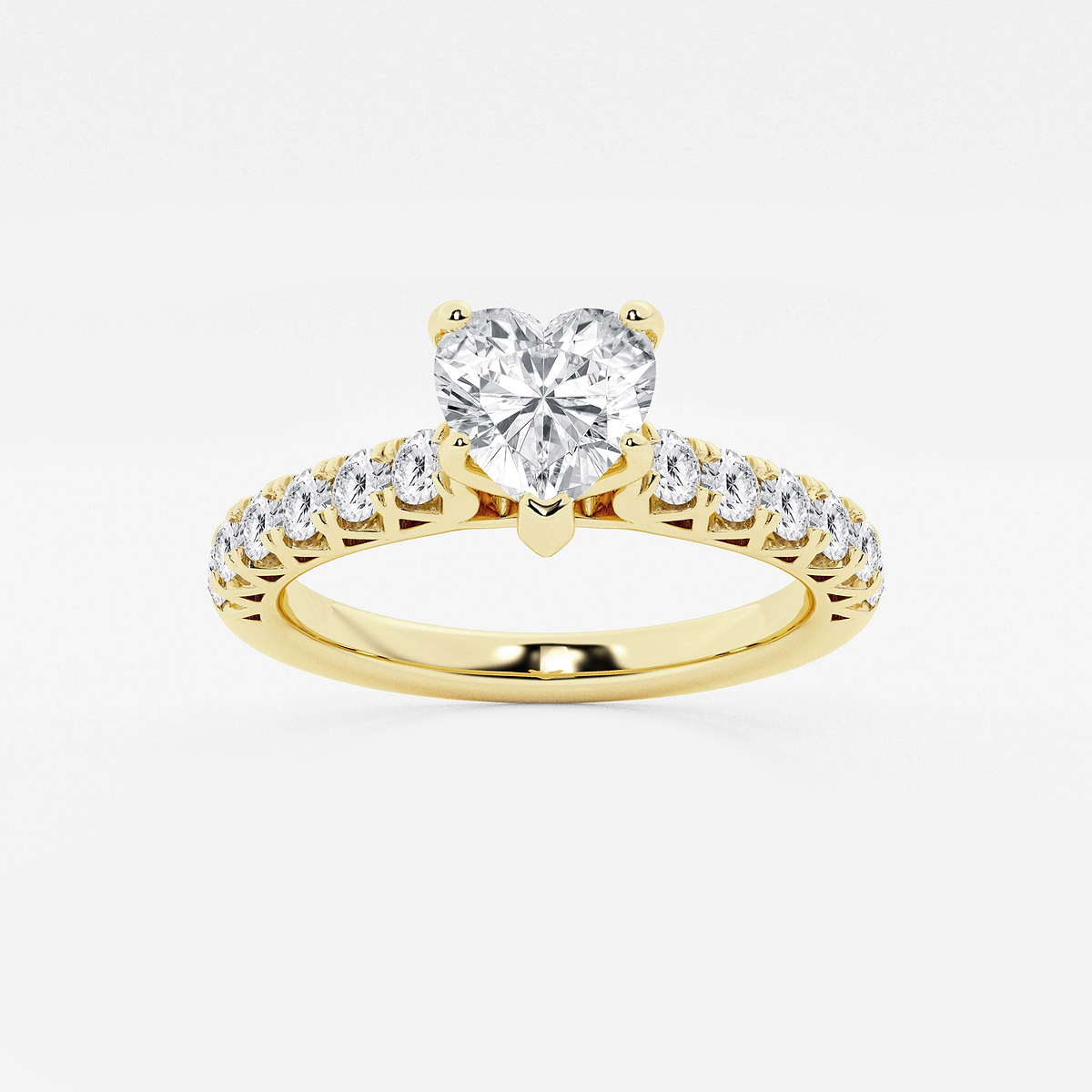 1 1/2 ctw Heart Lab Grown Diamond Royal Crown Engagement Ring