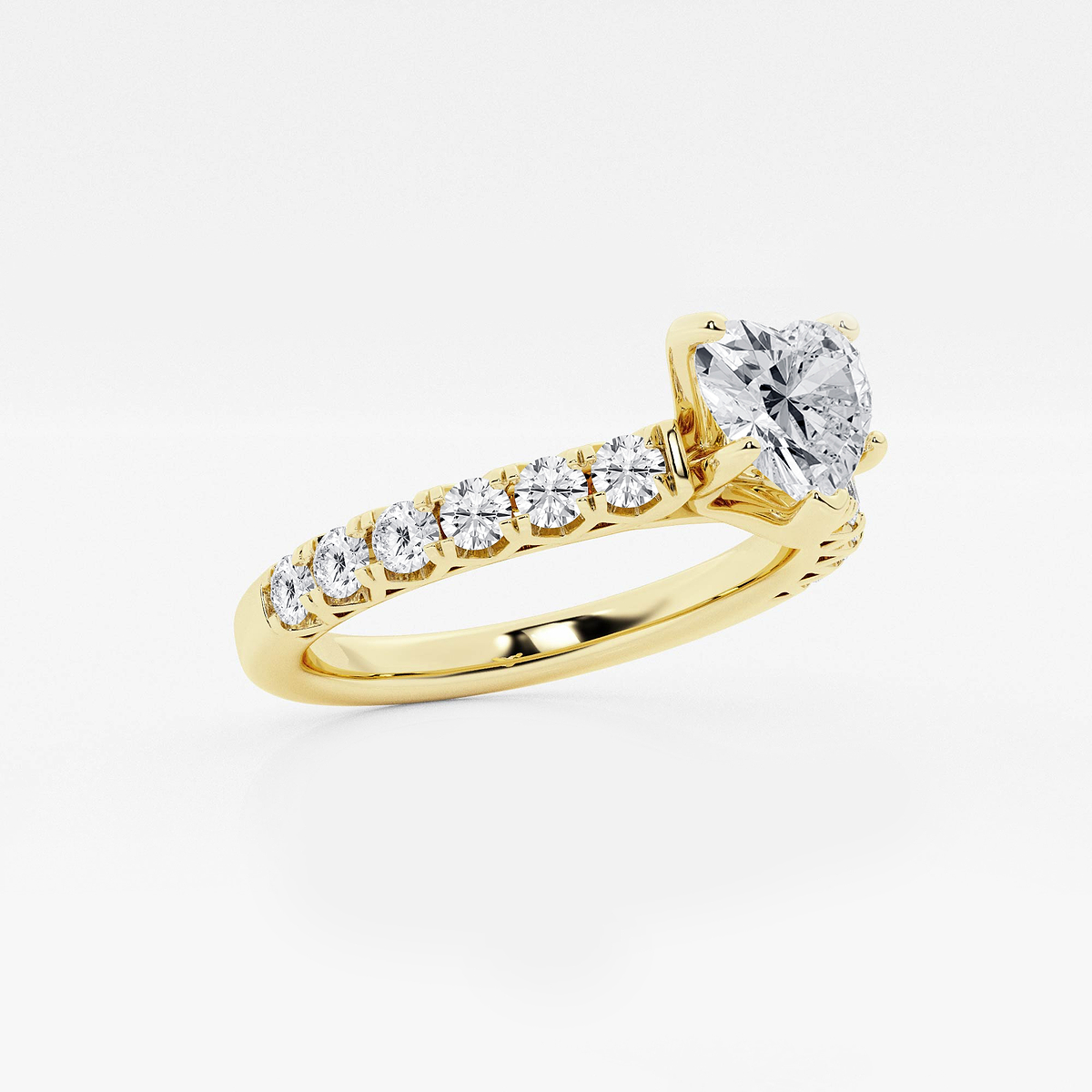 Additional Image 1 for  1 1/2 ctw Heart Lab Grown Diamond Royal Crown Engagement Ring