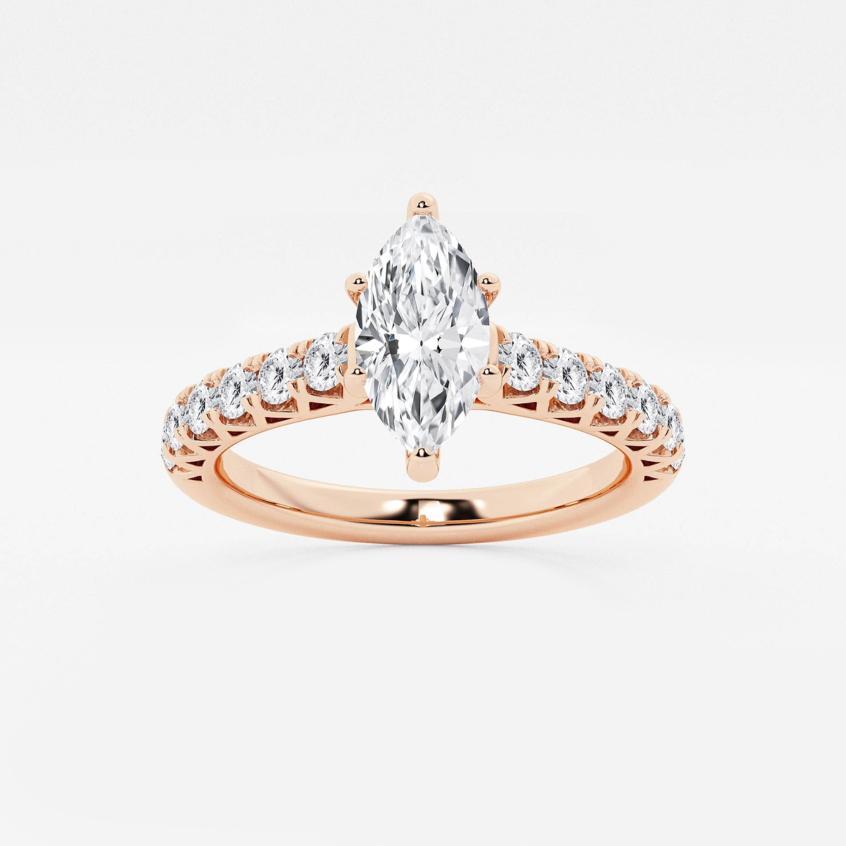 1 1/2 ctw Marquise Lab Grown Diamond Royal Crown Engagement Ring