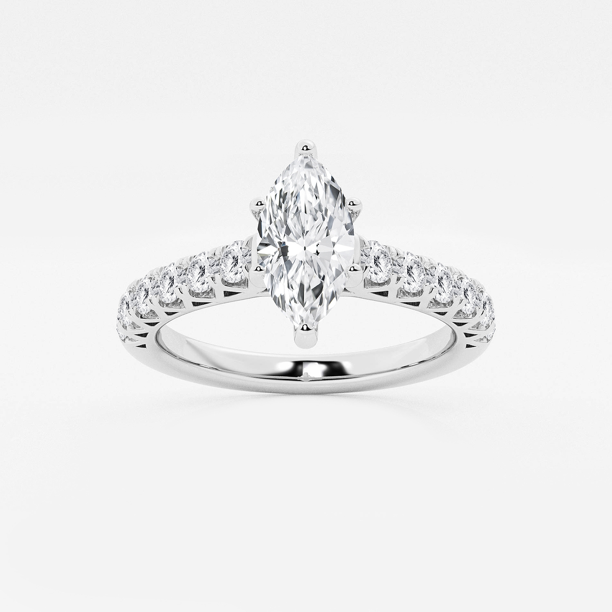 1 1/2 ctw Marquise Lab Grown Diamond Royal Crown Engagement Ring