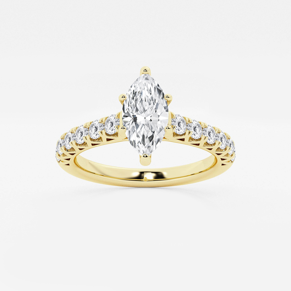 1 1/2 ctw Marquise Lab Grown Diamond Royal Crown Engagement Ring
