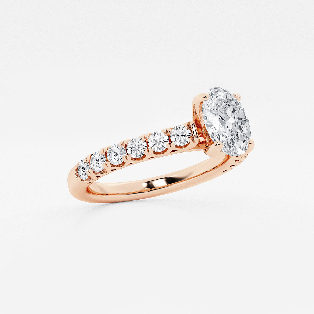 Additional Image 1 for  1 1/2 ctw Oval Lab Grown Diamond Royal Crown Engagement Ring
